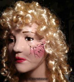 Cracked Procelain China Doll Face Foam Latex Prosthetic